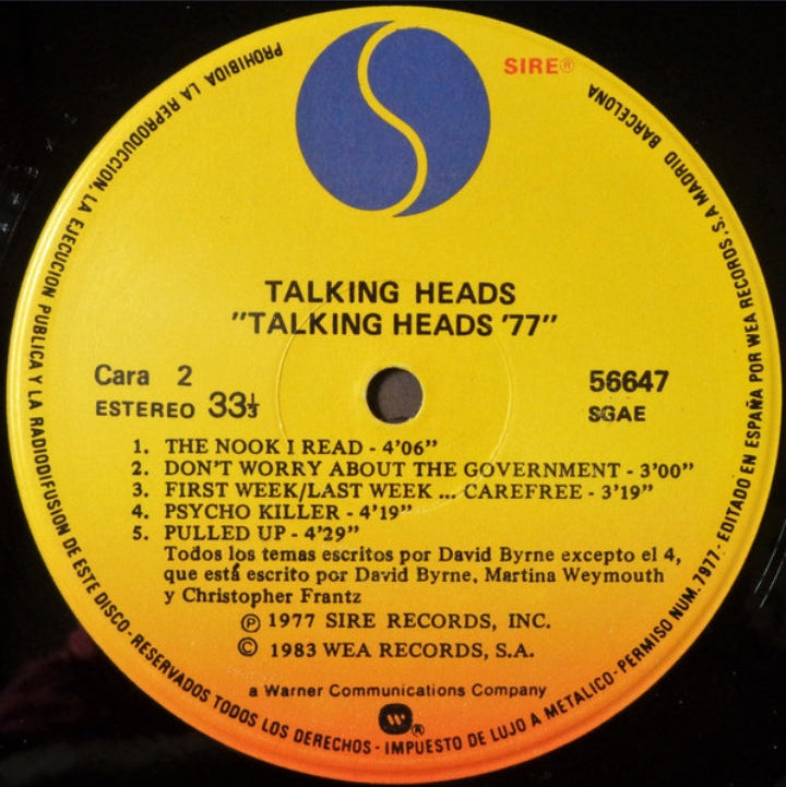 Talking Heads - Talking Heads: 77 (Edición Original España, Sire Records)