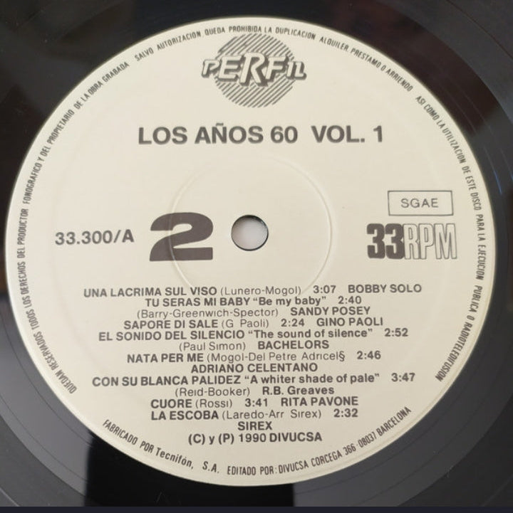 Artistas Varios - Los Años 60 Vol.1 (Edición Triple LP Box Set España, 1990)