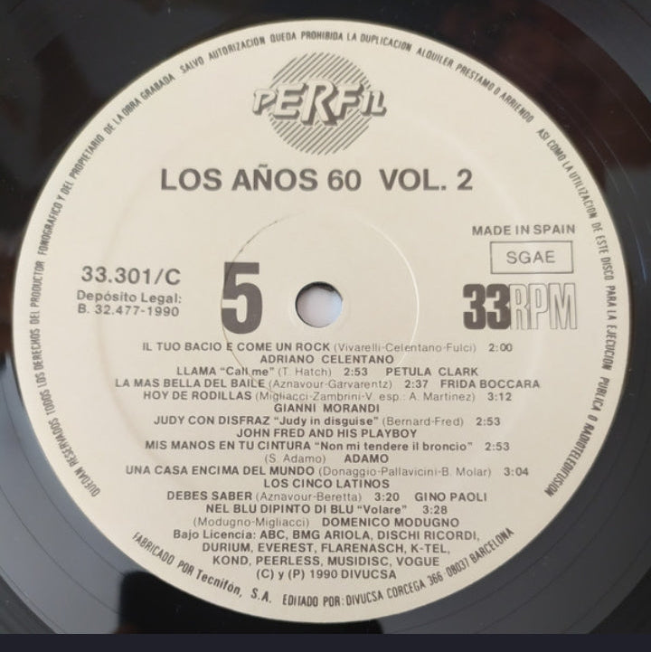Artistas Varios - Los Años 60 Vol.2 (Edición Triple LP España, 1990)