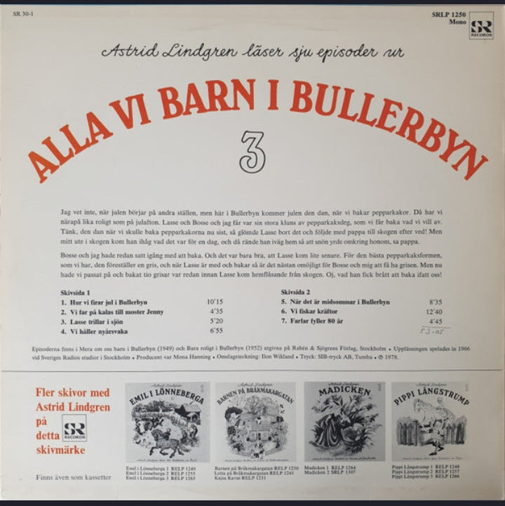 Astrid Lindgren - Alla Vi Barn I Bullerbyn 3 (Edición Suecia, 1978)
