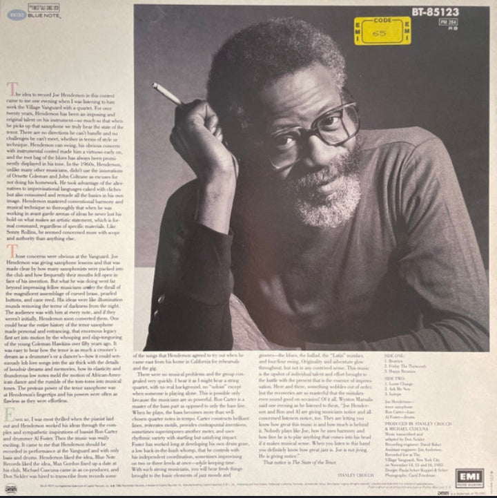 Joe Henderson - The State Of The Tenor • Live At The Village Vanguard • Volume 1 (Edición Original Francia, Blue Note, 1986)