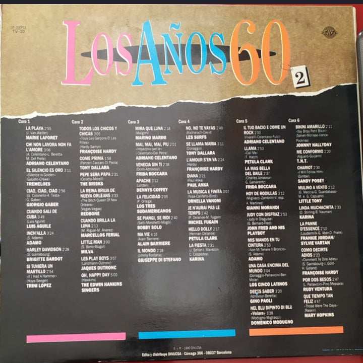 Artistas Varios - Los Años 60 Vol.2 (Edición Triple LP España, 1990)