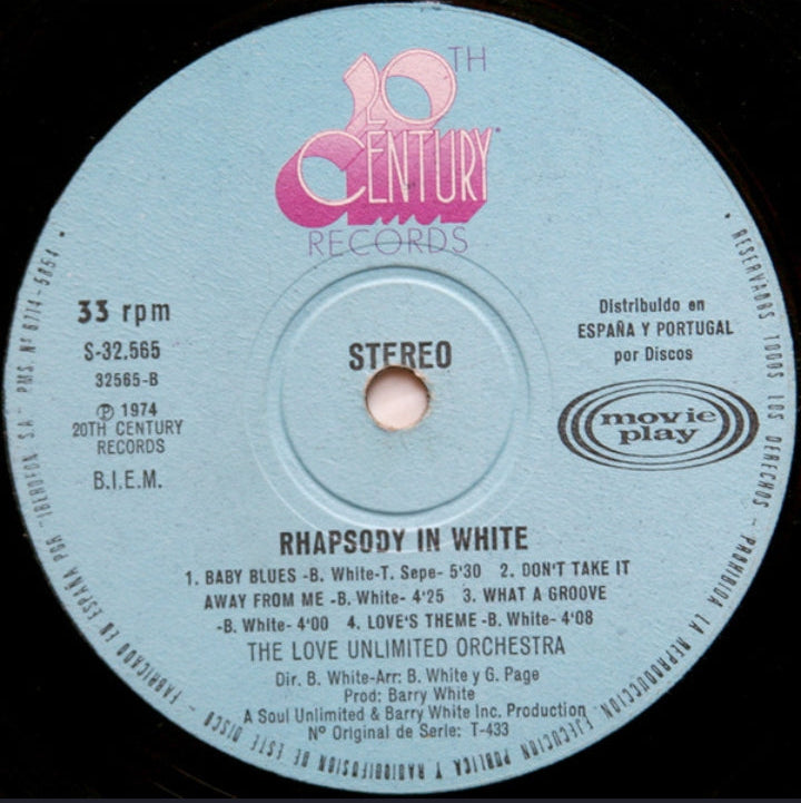 Love Unlimited Orchestra - Rhapsody In White (Edición Original España, 1974)