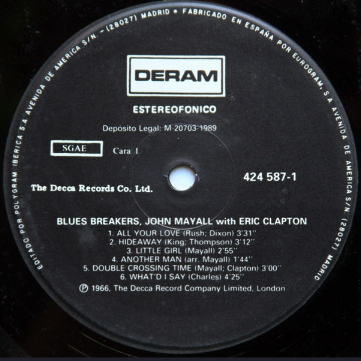 John Mayall With Eric Clapton - Blues Breakers (Edición Original España, Deram, 1989)