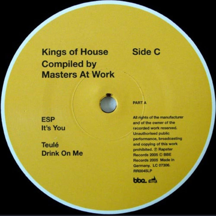 Masters At Work - The Kings Of House (Part A) (Doble LP Original UK, Rapster / BBE, 2005)