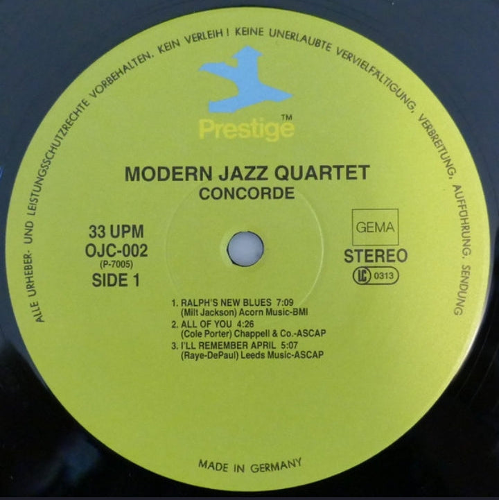 The Modern Jazz Quartet - Concorde (Edición Alemania, 1982)
