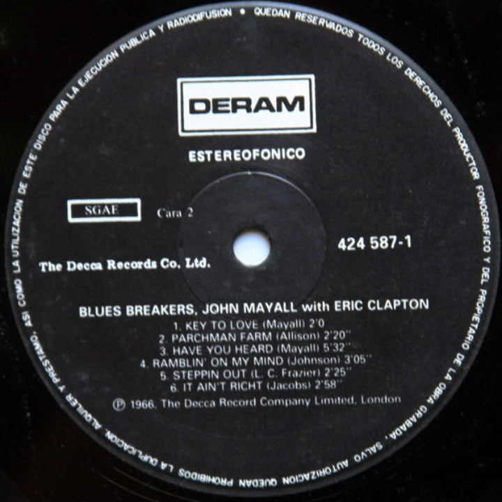 John Mayall With Eric Clapton - Blues Breakers (Edición Original España, Deram, 1989)