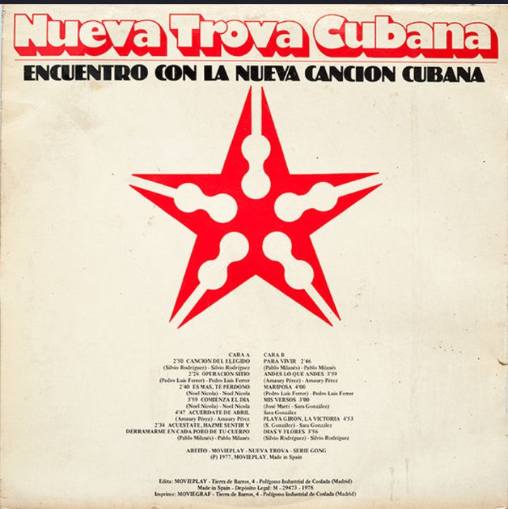 Nueva Trova Cubana - Encuentro Con La Nueva Cancion Cubana (Edición España, 1978)