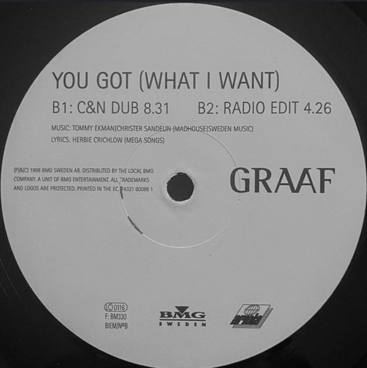 Graaf - You Got (What I Want) (Edición Original Suecia, BMG / Ariola, 1998)