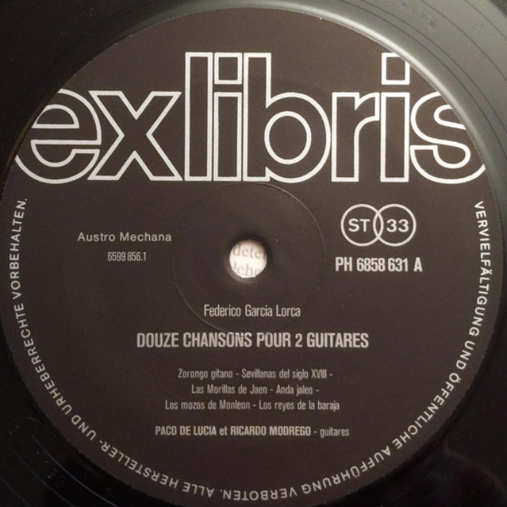 Federico García Lorca / Paco De Lucía &amp; Ricardo Modrego - Douze Chansons Pour 2 Guitares (Edición Suiza, Colección Ex Libris)