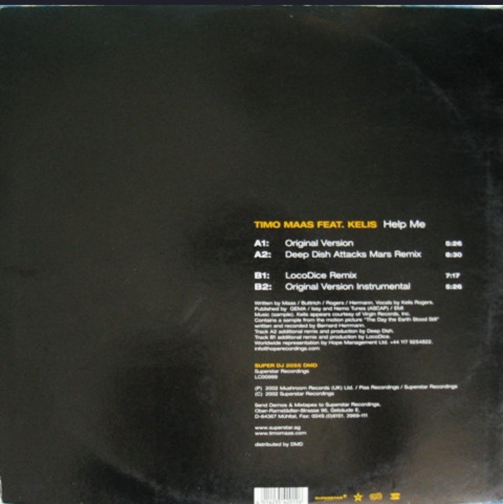Timo Maas Feat. Kelis - Help Me (Edición Original Alemania, 2002)